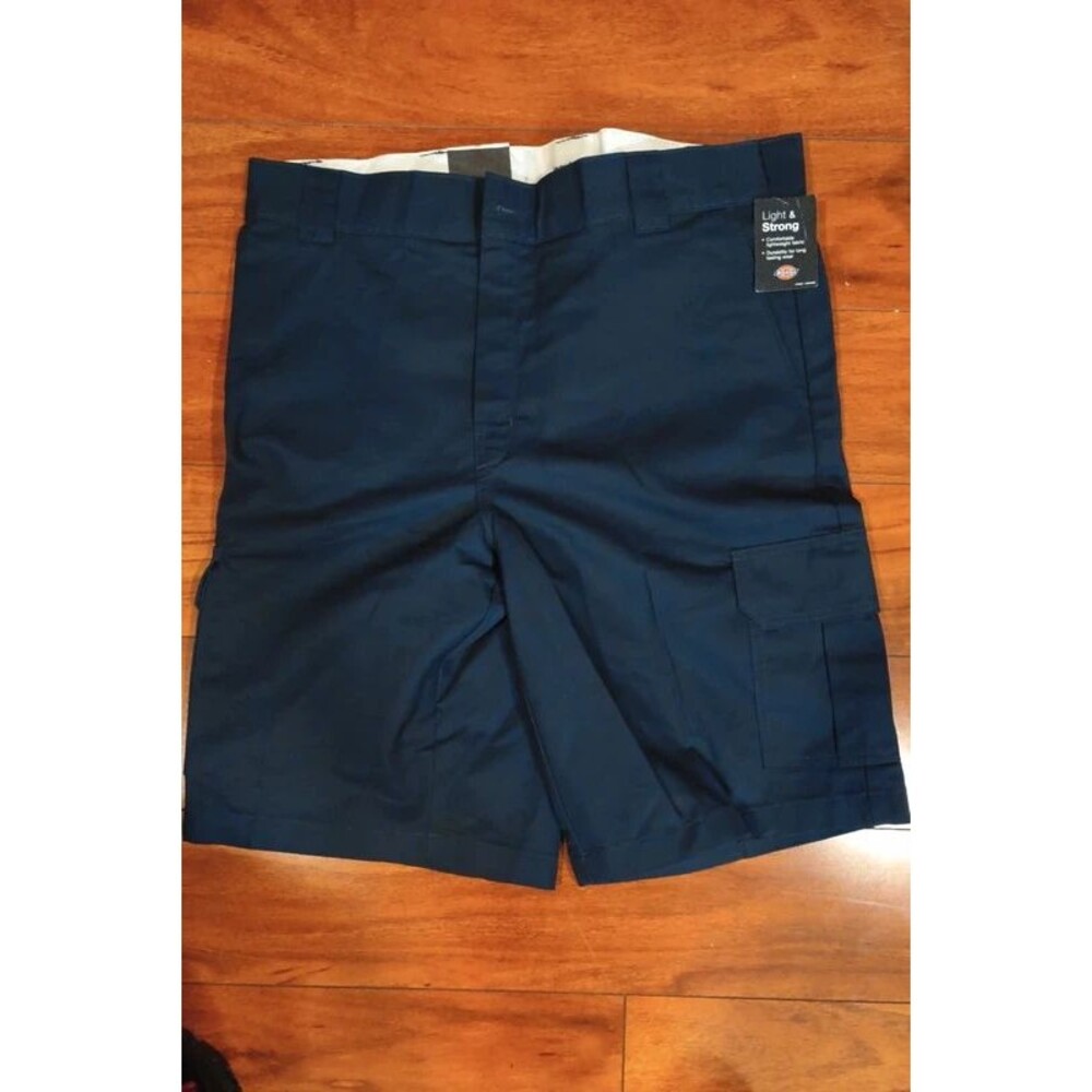 NWT Dickies Regular Fit Flex Cargo Work Shorts Navy Blue Size 36